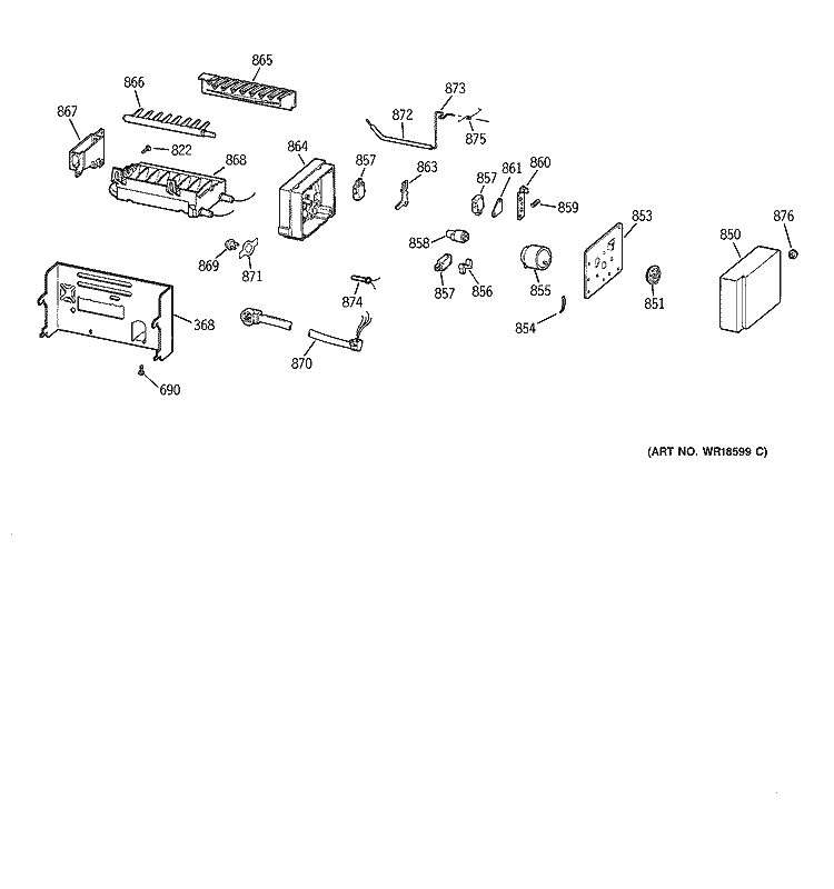 ICEMAKER WR30X0328 Diagram and Parts List for TFM30PBBBWW  General Electric Refrigerator