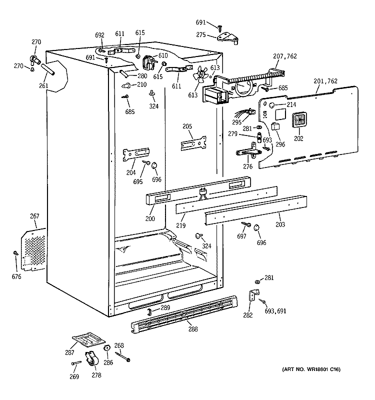 CABINET Diagram and Parts List for CTX19MACBRAA  Hotpoint Refrigerator