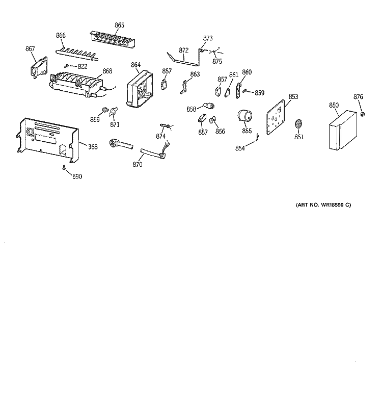 ICEMAKER WR30X0328 Diagram and Parts List for TPS24BPCABS  General Electric Refrigerator