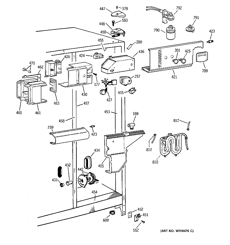 FRESH FOOD SECTION Diagram and Parts List for TFX22PPBEBB  General Electric Refrigerator