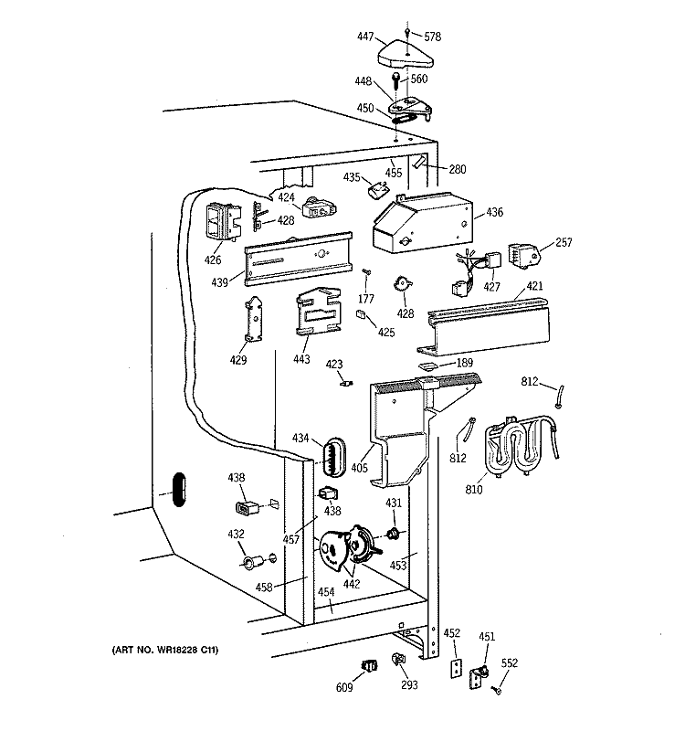FRESH FOOD SECTION Diagram and Parts List for CSM25MRCBWW  Hotpoint Refrigerator