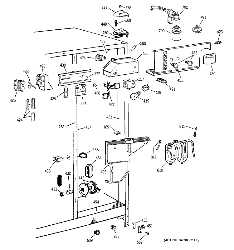 FRESH FOOD SECTION Diagram and Parts List for CSX25GPCCWW  Hotpoint Refrigerator