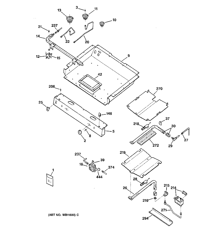 GAS BURNER PARTS Diagram and Parts List for JGBP35WEA3WW  General Electric Range