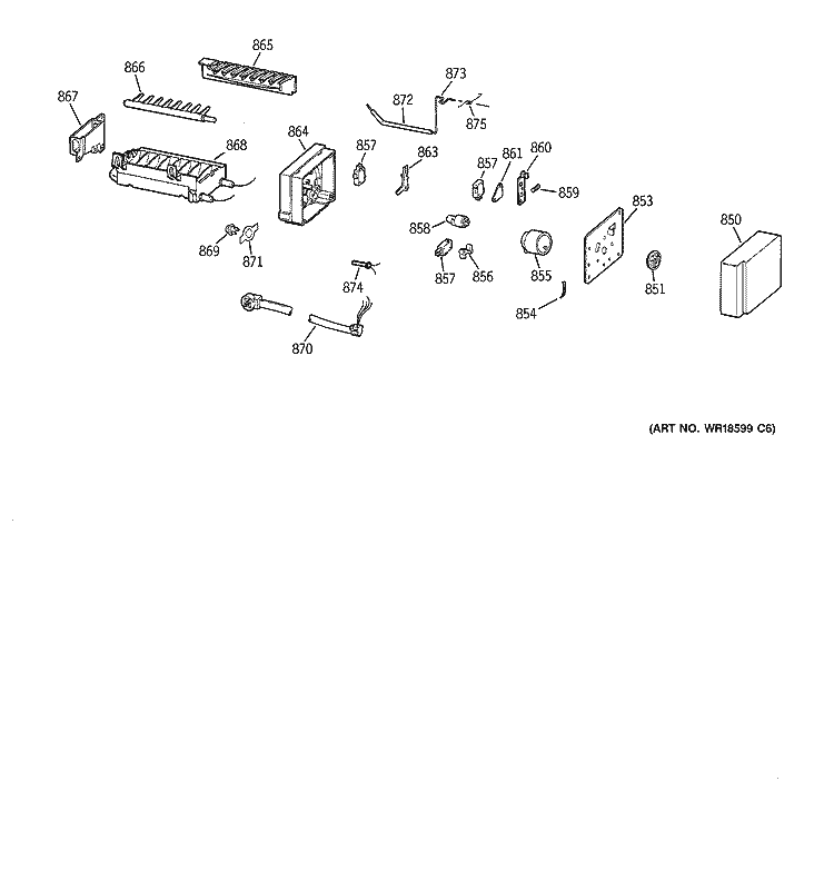 ICEMAKER WR30X0330 Diagram and Parts List for TPG21PRCEBB  General Electric Refrigerator