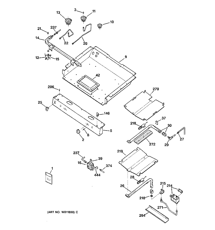 GAS BURNER PARTS Diagram and Parts List for JGBP35WEA4WW  General Electric Range