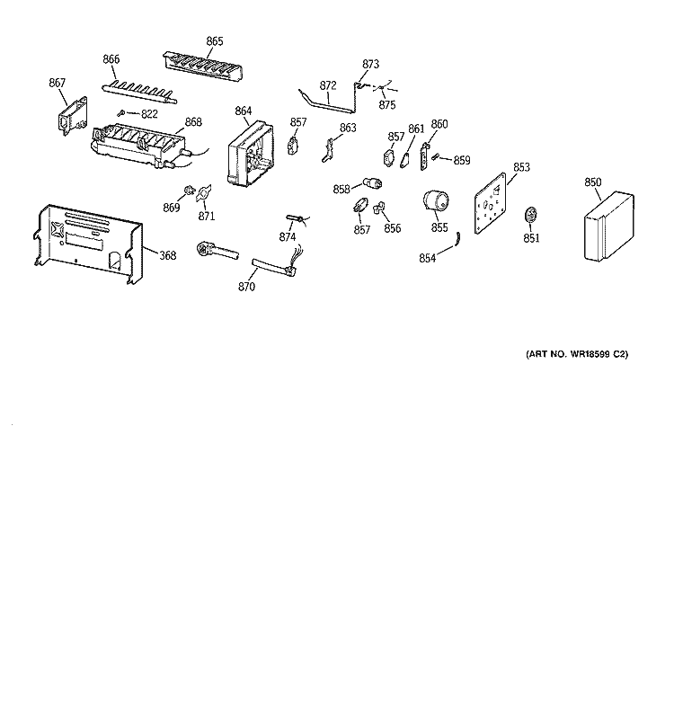 ICEMAKER WR30X0331 Diagram and Parts List for TPG24BFCEBB  General Electric Refrigerator