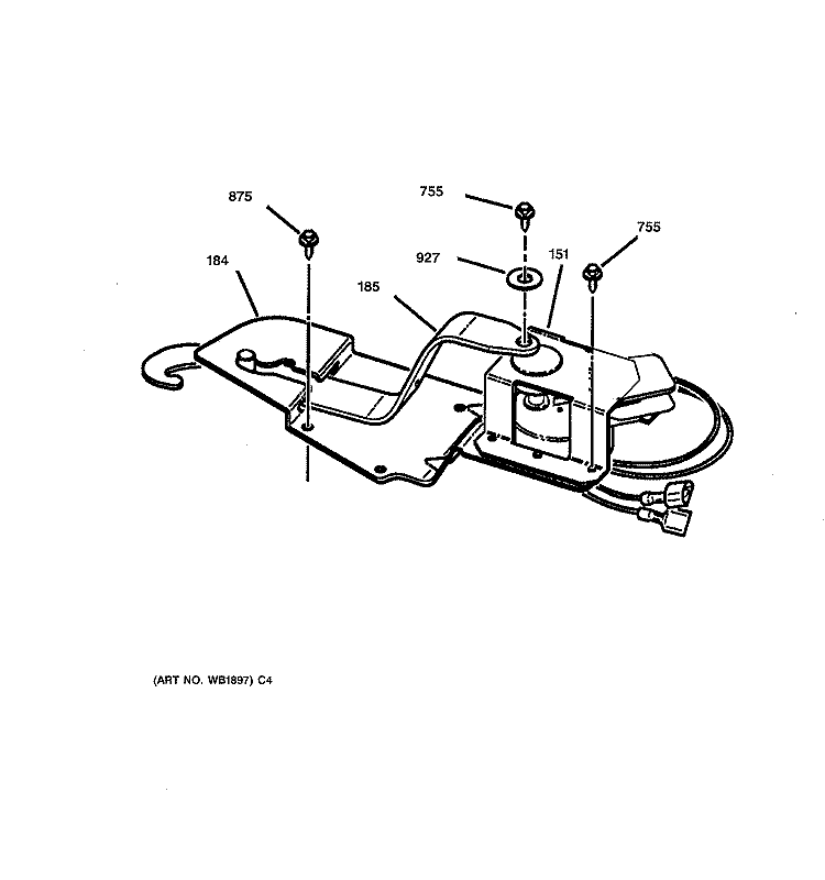 DOOR LOCK Diagram and Parts List for JTP45BA1BB  General Electric Wall Oven