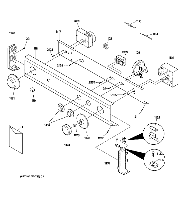 CONSOLE & CONTROLS Diagram and Parts List for WSM2780TCWAB  General Electric Washer Dryer Combo