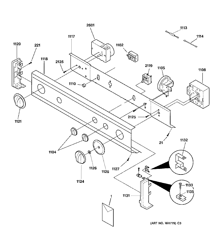 CONTROL PANEL Diagram and Parts List for WSM2700TDWWB  General Electric Washer Dryer Combo