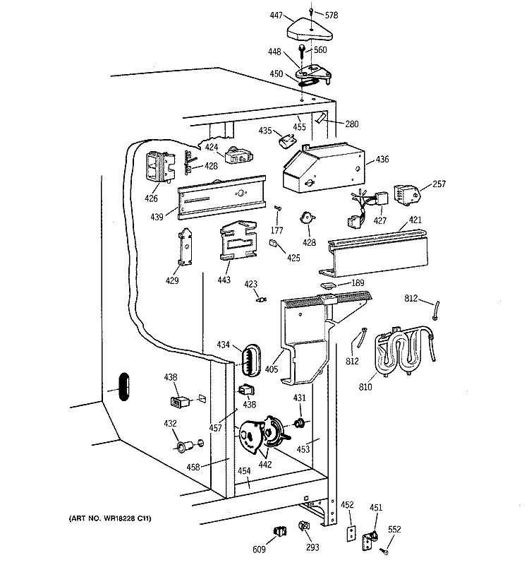 FRESH FOOD SECTION Diagram and Parts List for CSX25MRCEWW  Hotpoint Refrigerator