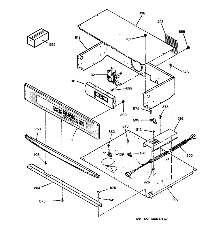 CONTROL PANEL Diagram and Parts List for JT910SA1SS  General Electric Wall Oven