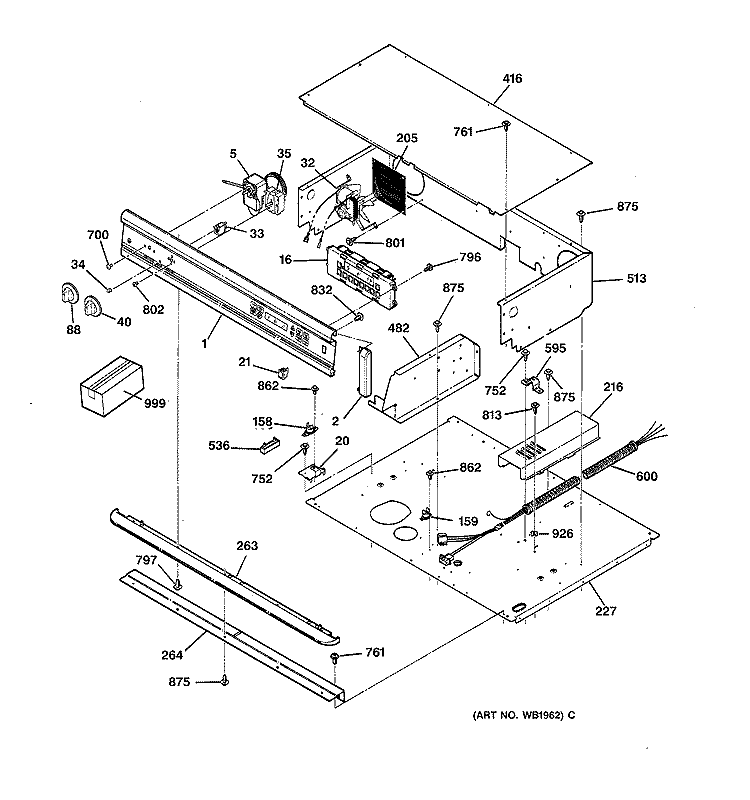 CONTROL PANEL Diagram and Parts List for JTP26GV1BB  General Electric Wall Oven