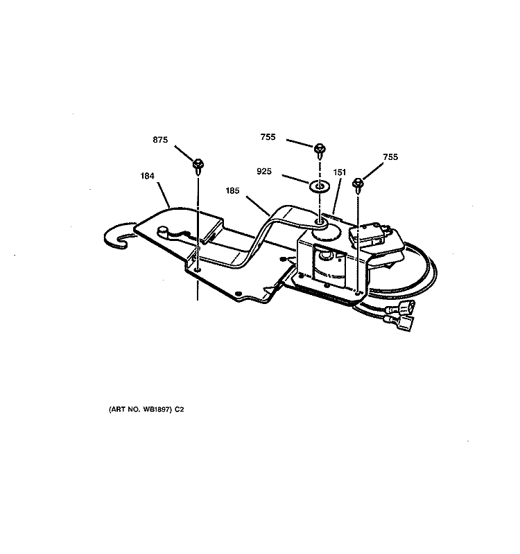 DOOR LOCK Diagram and Parts List for JTP85WW2WW  General Electric Microwave Oven Combo