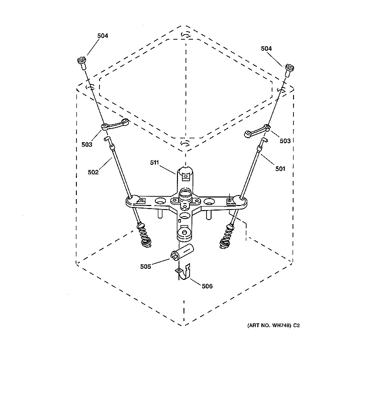 SUSPENSION PARTS Diagram and Parts List for WSKS2060T2AB  General Electric Washer