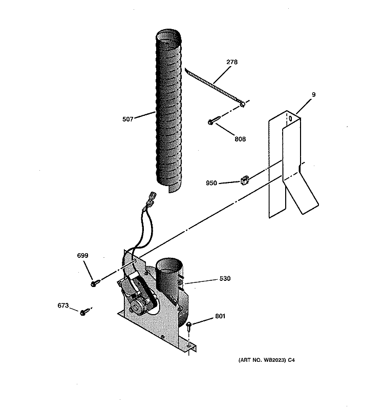 BLOWER Diagram and Parts List for JSP40AW3AA  General Electric Range