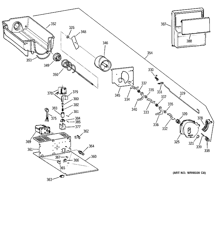 ICE BUCKET Diagram and Parts List for TFM20JRBEAA  General Electric Refrigerator
