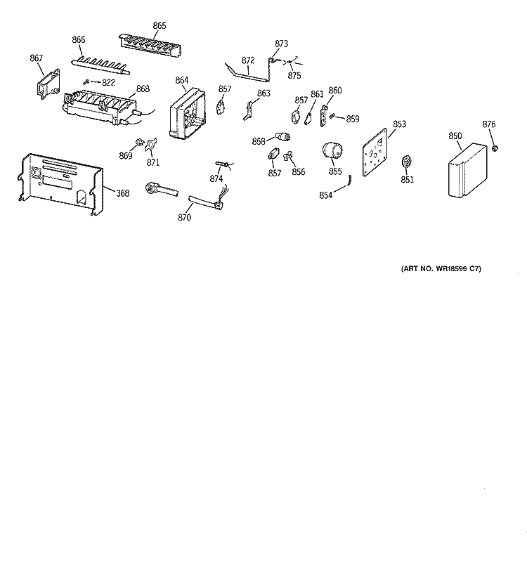 ICEMAKER WR30X0328 Diagram and Parts List for TFM28PFBEBB  General Electric Refrigerator