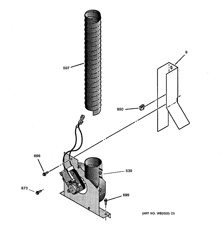 BLOWER Diagram and Parts List for JSP34AW4AA  General Electric Range