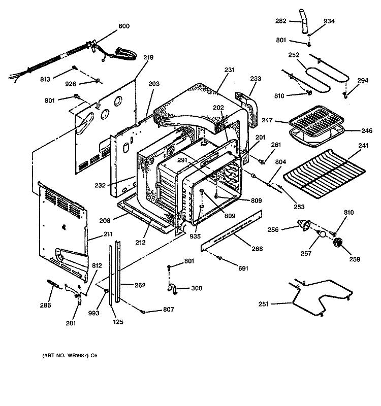 BODY PARTS Diagram and Parts List for JDP36BW4AD  General Electric Range