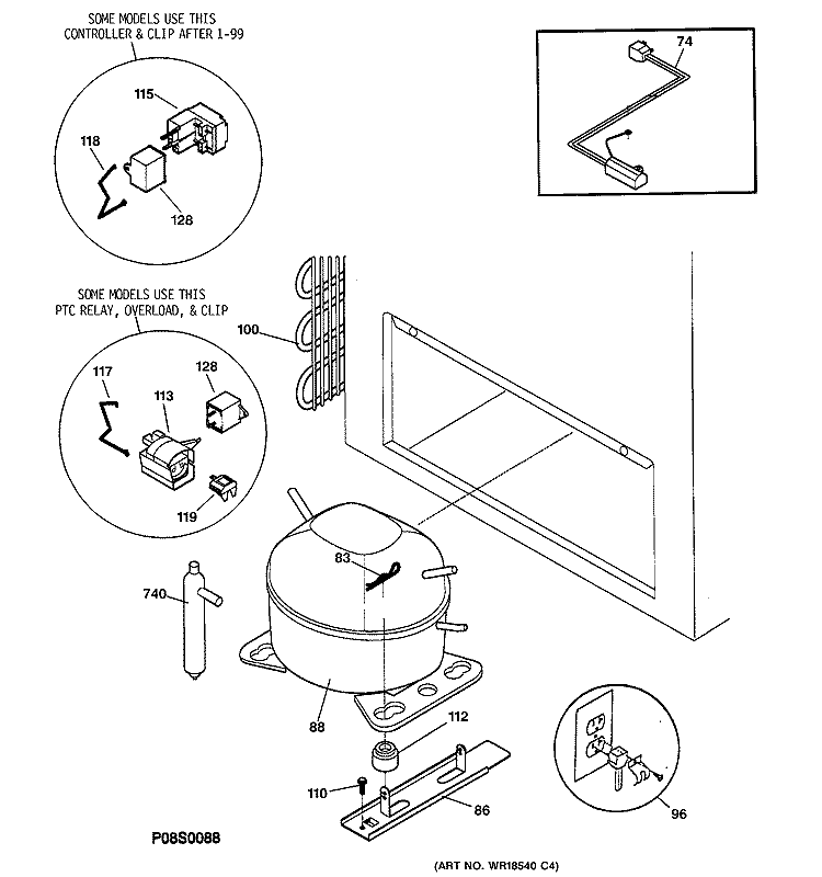 UNIT PARTS Diagram and Parts List for FCM15DACWH  General Electric Freezer