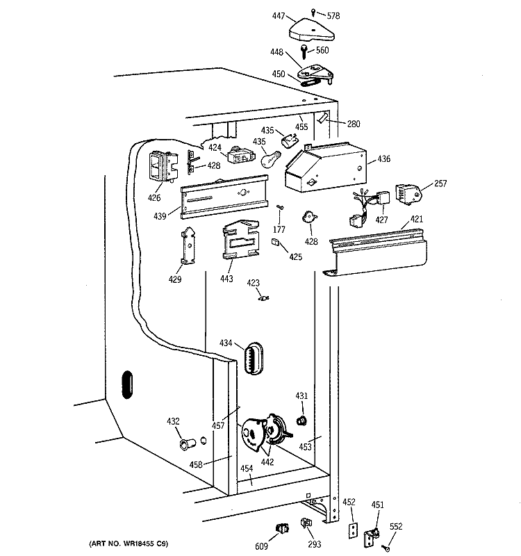 FRESH FOOD SECTION Diagram and Parts List for CSX22GABEWW  Hotpoint Refrigerator