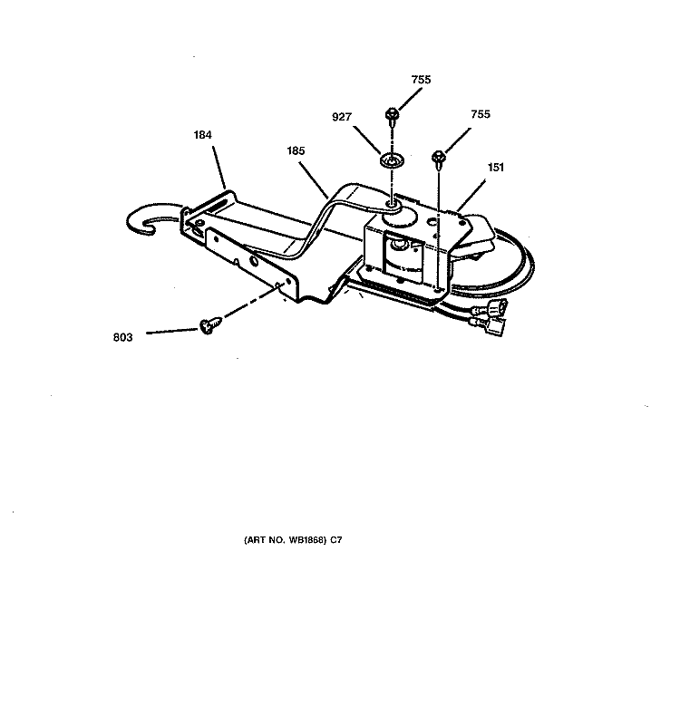 DOOR LOCK Diagram and Parts List for JKP18AA1AA  General Electric Wall Oven