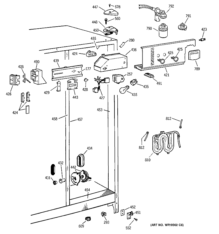 FRESH FOOD SECTION Diagram and Parts List for TFX22APDAWW  General Electric Refrigerator