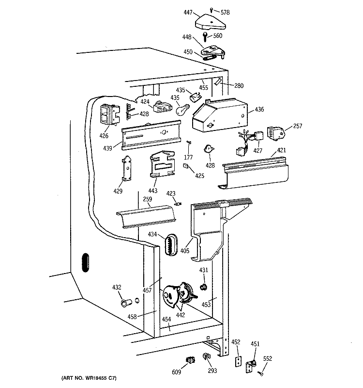 FRESH FOOD SECTION Diagram and Parts List for CST20KABEAD  Hotpoint Refrigerator