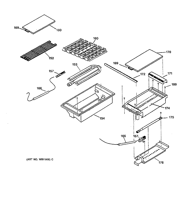 GRILL & GRIDDLE Diagram and Parts List for ZGU48L4GWSS  General Electric Cooktop