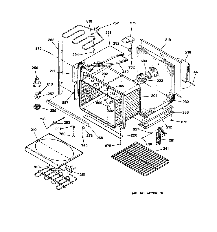 LOWER BODY Diagram and Parts List for JT950CA1CC  General Electric Wall Oven