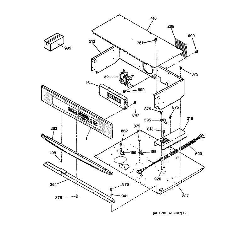 CONTROL PANEL Diagram and Parts List for JT910SA2SS  General Electric Wall Oven