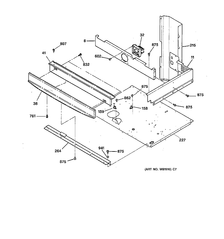 CENTER SPACER Diagram and Parts List for JT950SA2SS  General Electric Wall Oven