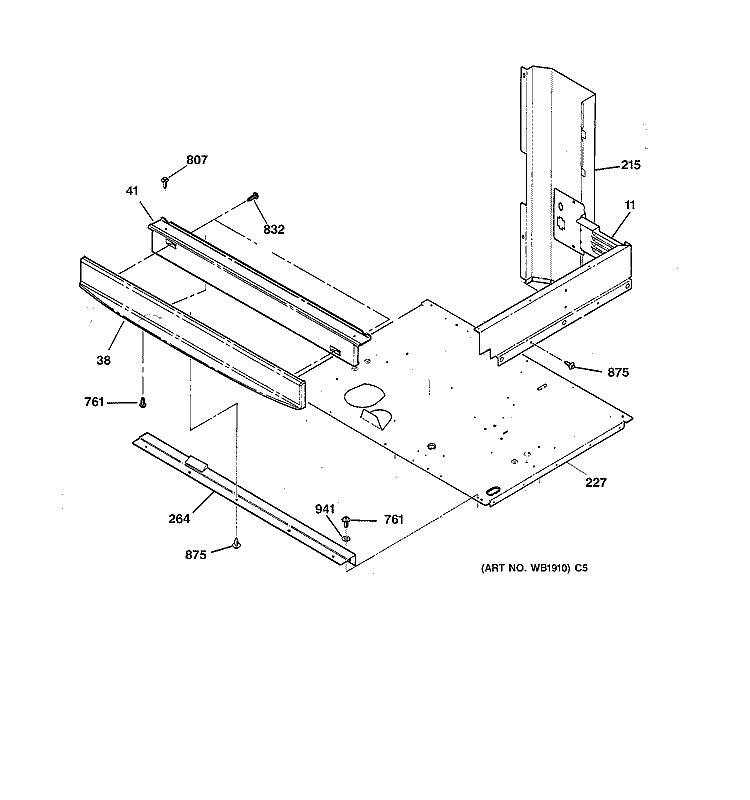 CENTER SPACER Diagram and Parts List for JTP27WA2WW  General Electric Wall Oven
