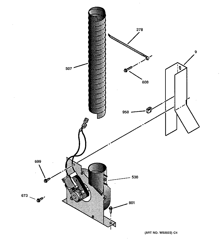 BLOWER Diagram and Parts List for JS960BB1BB  General Electric Range