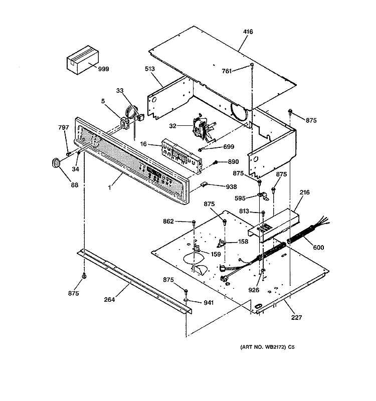 CONTROL PANEL Diagram and Parts List for JTP27BA3BB  General Electric Wall Oven