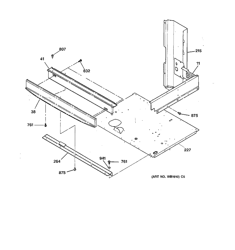 CENTER SPACER Diagram and Parts List for JTP27BA3BB  General Electric Wall Oven