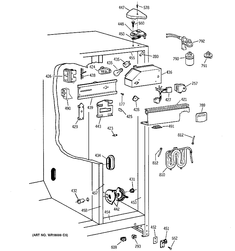 FRESH FOOD SECTION Diagram and Parts List for TFX26KPDAWW  General Electric Refrigerator
