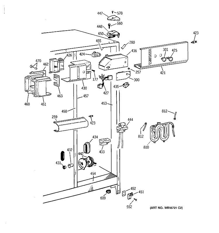 FRESH FOOD SECTION Diagram and Parts List for TFZ22PRDABB  General Electric Refrigerator