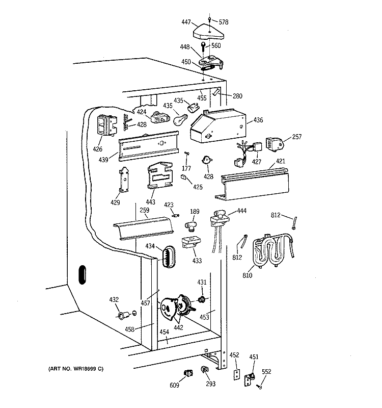 FRESH FOOD SECTION Diagram and Parts List for TFM26PRDAAA  General Electric Refrigerator