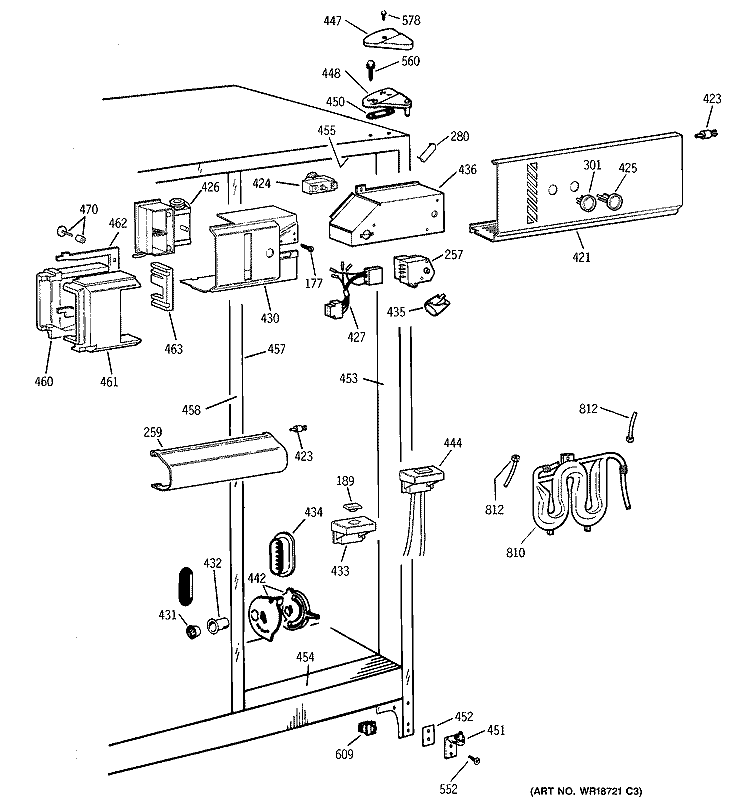 FRESH FOOD SECTION Diagram and Parts List for TFK26PRDAAA  General Electric Refrigerator