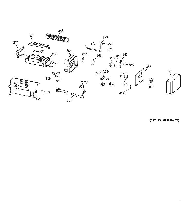 ICEMAKER WR30X0331 Diagram and Parts List for TPG24BFDABB  General Electric Refrigerator