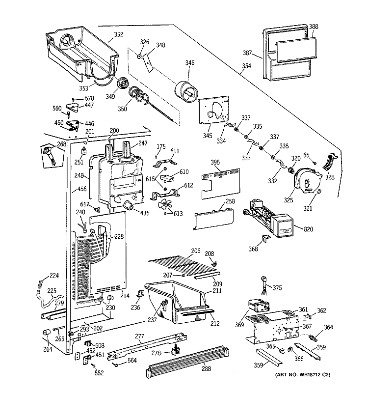 FREEZER SECTION Diagram and Parts List for CSX22BCBKWH  Hotpoint Refrigerator