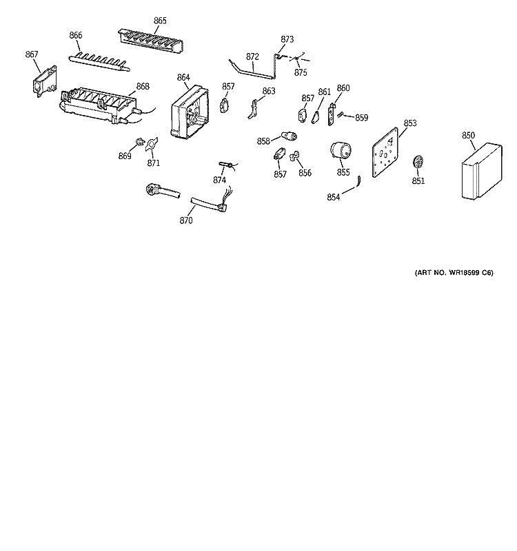 ICEMAKER WR30X0330 Diagram and Parts List for MSG20GWBGWW  General Electric Refrigerator