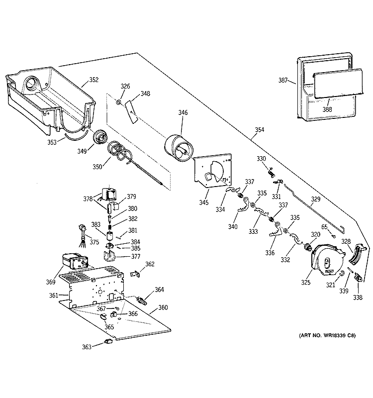 ICE BUCKET Diagram and Parts List for TFM20JRBGAA  General Electric Refrigerator