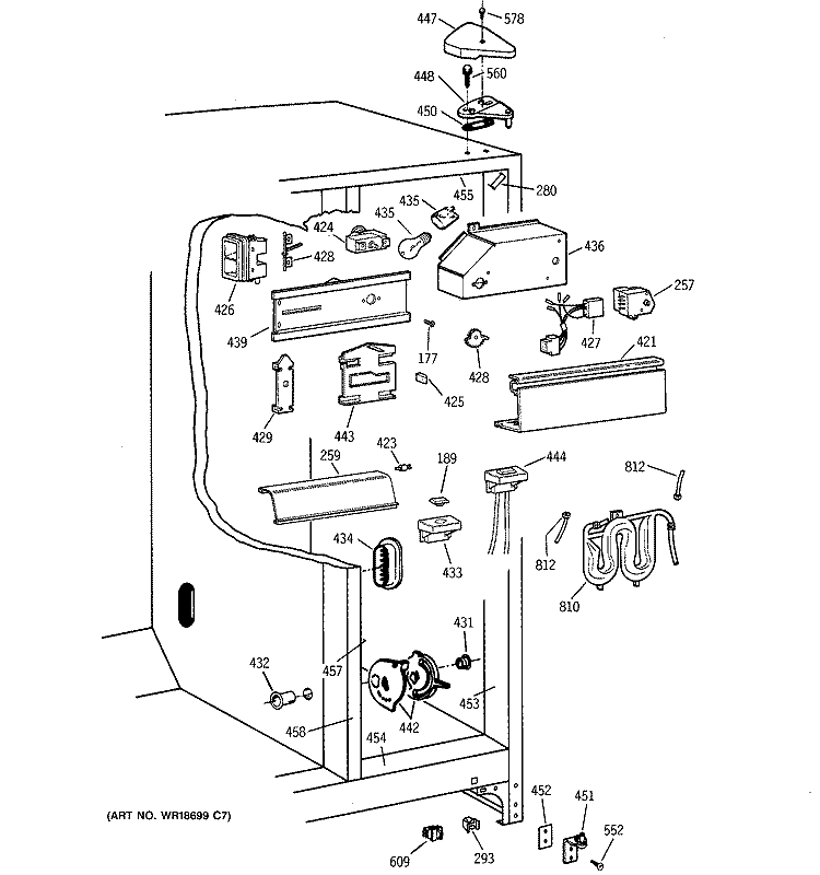 FRESH FOOD SECTION Diagram and Parts List for MST25GRBGWW  General Electric Refrigerator