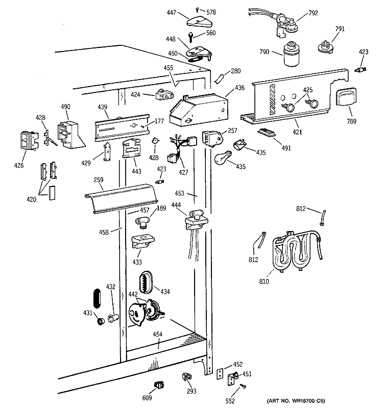 FRESH FOOD SECTION Diagram and Parts List for TFX25ZPBGBB  General Electric Refrigerator