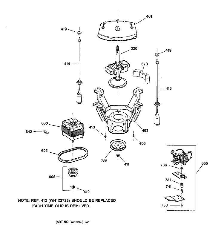 SUSPENSION, PUMP & DRIVE COMPONENTS Diagram and Parts List for YISR309JTBAA  General Electric Washer