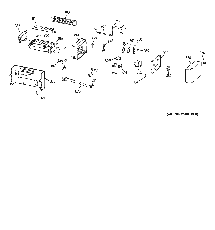 ICEMAKER WR30X0328 Diagram and Parts List for TPS24PIBGBS  General Electric Refrigerator