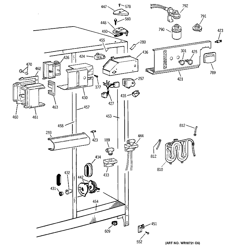 FRESH FOOD SECTION Diagram and Parts List for TFS22PPBGBS  General Electric Refrigerator