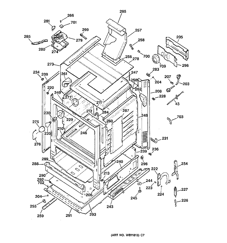 BODY PARTS Diagram and Parts List for EGR2000EC0WW  General Electric Range